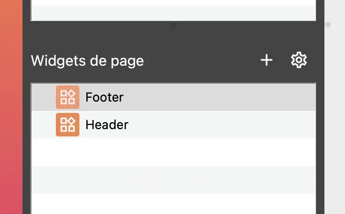 创建页眉和页脚小部件
