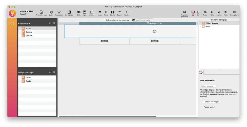 将小部件拖放到顶部