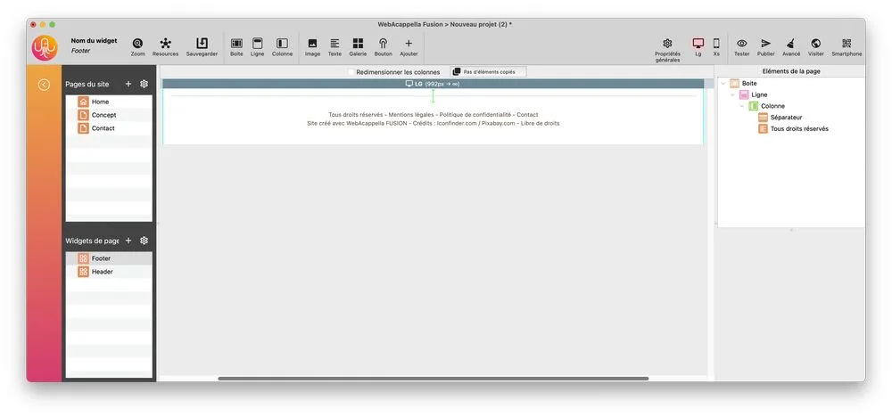 设置页脚版权信息