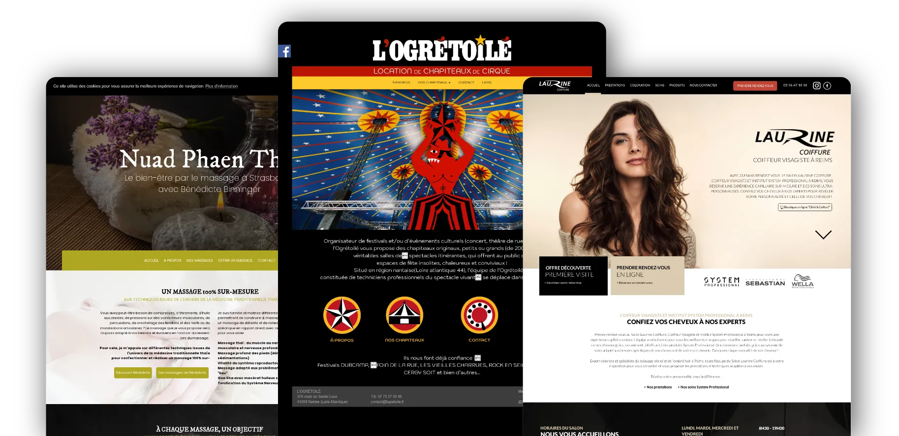 Exemples de sites Internet créés avec WebACappella